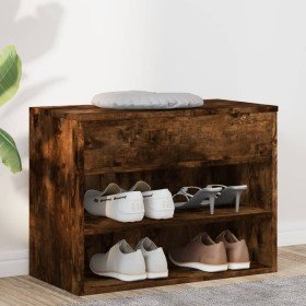 Banco zapatero madera contrachapada roble ahumado 60x30x45 cm en Zapateros y organizadores de calzado | Comprar online en Foru.e