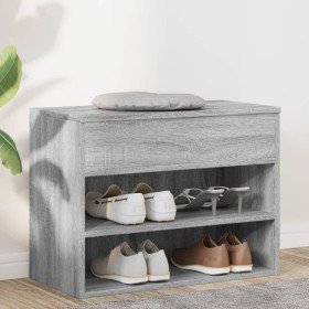 Banco zapatero madera contrachapada gris Sonoma 60x30x45 cm en Zapateros y organizadores de calzado | Comprar online en Foru.es
