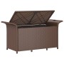 Banco de jardín con cojín ratán sintético marrón 116x46x57 cm de vidaXL, Bancos de jardín - Ref: Foro24-363416, Precio: 132,1...