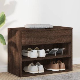 Banco zapatero madera contrachapada roble marrón 60x30x45 cm en Zapateros y organizadores de calzado | Comprar online en Foru.es