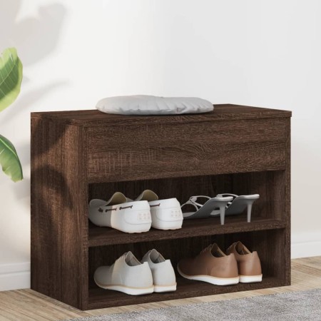 Banco zapatero madera contrachapada roble marrón 60x30x45 cm en Zapateros y organizadores de calzado | Comprar online en Foru.es