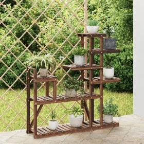 Soporte para flores de madera maciza abeto 110x25x111 cm de vidaXL, Soportes para macetas - Ref: Foro24-362867, Precio: 40,00...