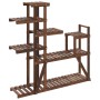 Soporte para flores de madera maciza abeto 110x25x111 cm de vidaXL, Soportes para macetas - Ref: Foro24-362867, Precio: 49,20...