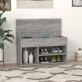 Banco zapatero madera contrachapada gris Sonoma 80x30x45 cm en Zapateros y organizadores de calzado | Comprar online en Foru.es