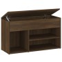 Banco zapatero madera contrachapada roble marrón 80x30x45 cm en Zapateros y organizadores de calzado | Comprar online en Foru.es