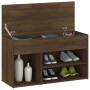 Banco zapatero madera contrachapada roble marrón 80x30x45 cm en Zapateros y organizadores de calzado | Comprar online en Foru.es
