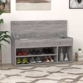 Banco zapatero madera contrachapada gris Sonoma 105x30x45 cm en Zapateros y organizadores de calzado | Comprar online en Foru.es