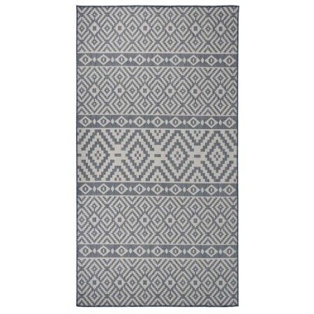 Alfombra de exterior de tejido plano rayas azules 80x150 cm de vidaXL, Alfombras - Ref: Foro24-340834, Precio: 29,45 €, Descu...
