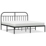 Estructura de cama con cabecero metal negro 180x200 cm de vidaXL, Camas y somieres - Ref: Foro24-353639, Precio: 155,79 €, De...