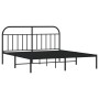 Estructura de cama con cabecero metal negro 180x200 cm de vidaXL, Camas y somieres - Ref: Foro24-353639, Precio: 155,79 €, De...