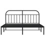 Estructura de cama con cabecero metal negro 180x200 cm de vidaXL, Camas y somieres - Ref: Foro24-353639, Precio: 155,79 €, De...