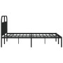 Estructura de cama con cabecero metal negro 180x200 cm de vidaXL, Camas y somieres - Ref: Foro24-353639, Precio: 155,79 €, De...