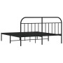Estructura de cama con cabecero metal negro 180x200 cm de vidaXL, Camas y somieres - Ref: Foro24-353639, Precio: 155,79 €, De...