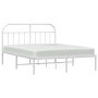 Estructura de cama con cabecero metal blanca 140x200 cm de vidaXL, Camas y somieres - Ref: Foro24-353685, Precio: 102,06 €, D...