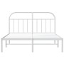Estructura de cama con cabecero metal blanca 140x200 cm de vidaXL, Camas y somieres - Ref: Foro24-353685, Precio: 102,06 €, D...