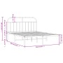 Estructura de cama con cabecero metal blanca 140x200 cm de vidaXL, Camas y somieres - Ref: Foro24-353685, Precio: 102,06 €, D...