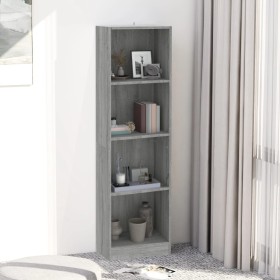 Estantería de 4 niveles contrachapada gris Sonoma 40x24x143 cm en Librerías y estanterías | Comprar online en Foru.es