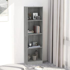 Estantería de 4 niveles contrachapada gris Sonoma 40x24x143 cm en Librerías y estanterías | Comprar online en Foru.es