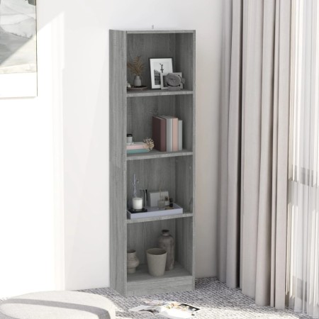 Estantería de 4 niveles contrachapada gris Sonoma 40x24x143 cm en Librerías y estanterías | Comprar online en Foru.es