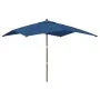 Sombrilla de jardín poste de madera azul azure 300x300x273 cm de vidaXL, Sombrillas - Ref: Foro24-363198, Precio: 86,06 €, De...