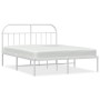 Estructura de cama de metal con cabecero blanco 183x213 cm de vidaXL, Camas y somieres - Ref: Foro24-353689, Precio: 107,11 €...