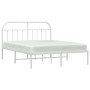 Estructura de cama de metal con cabecero blanco 183x213 cm de vidaXL, Camas y somieres - Ref: Foro24-353689, Precio: 107,11 €...