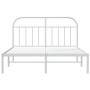 Estructura de cama de metal con cabecero blanco 183x213 cm de vidaXL, Camas y somieres - Ref: Foro24-353689, Precio: 107,11 €...
