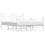 Estructura cama metal con cabecero y estribo blanco 160x200 cm de vidaXL, Camas y somieres - Ref: Foro24-353607, Precio: 131,...