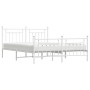 Estructura cama metal con cabecero y estribo blanco 160x200 cm de vidaXL, Camas y somieres - Ref: Foro24-353607, Precio: 131,...