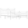 Estructura cama metal con cabecero y estribo blanco 160x200 cm de vidaXL, Camas y somieres - Ref: Foro24-353607, Precio: 131,...