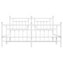 Estructura cama metal con cabecero y estribo blanco 160x200 cm de vidaXL, Camas y somieres - Ref: Foro24-353607, Precio: 131,...