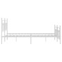 Estructura cama metal con cabecero y estribo blanco 160x200 cm de vidaXL, Camas y somieres - Ref: Foro24-353607, Precio: 131,...