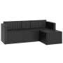 Conjunto de muebles de jardín ratán sintético negro de vidaXL, Conjuntos de jardín - Ref: Foro24-362330, Precio: 359,25 €, De...