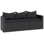 Conjunto de muebles de jardín ratán sintético negro de vidaXL, Conjuntos de jardín - Ref: Foro24-362330, Precio: 359,25 €, De...