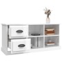 Mueble de TV madera contrachapada blanco brillo 102x35,5x47,5cm en Muebles TV | Comprar online en Foru.es