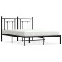 Estructura de cama con cabecero metal negro 140x200 cm de vidaXL, Camas y somieres - Ref: Foro24-353538, Precio: 122,23 €, De...