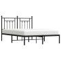 Estructura de cama con cabecero metal negro 140x200 cm de vidaXL, Camas y somieres - Ref: Foro24-353538, Precio: 122,23 €, De...