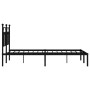 Estructura de cama con cabecero metal negro 140x200 cm de vidaXL, Camas y somieres - Ref: Foro24-353538, Precio: 122,23 €, De...