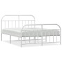 Estructura cama metal con cabecero y pie cama blanco 183x213 cm de vidaXL, Camas y somieres - Ref: Foro24-353707, Precio: 112...