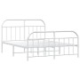 Estructura cama metal con cabecero y pie cama blanco 183x213 cm de vidaXL, Camas y somieres - Ref: Foro24-353707, Precio: 112...