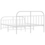 Estructura cama metal con cabecero y pie cama blanco 183x213 cm de vidaXL, Camas y somieres - Ref: Foro24-353707, Precio: 112...