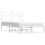 Estructura de cama de metal con cabecero blanca 135x190 cm de vidaXL, Camas y somieres - Ref: Foro24-353585, Precio: 112,57 €...
