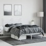 Estructura de cama de metal con cabecero blanca 135x190 cm de vidaXL, Camas y somieres - Ref: Foro24-353585, Precio: 112,57 €...