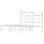 Estructura de cama de metal con cabecero blanca 135x190 cm de vidaXL, Camas y somieres - Ref: Foro24-353585, Precio: 112,57 €...