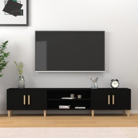 Mueble de TV madera contrachapada negro 180x31,5x40 cm en Muebles TV | Comprar online en Foru.es