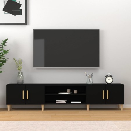 Mueble de TV madera contrachapada negro 180x31,5x40 cm en Muebles TV | Comprar online en Foru.es
