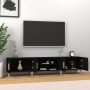 Mueble de TV madera contrachapada negro 180x31,5x40 cm en Muebles TV | Comprar online en Foru.es