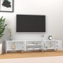 Mueble de TV madera contrachapada blanco brillo 180x31,5x40 cm en Muebles TV | Comprar online en Foru.es