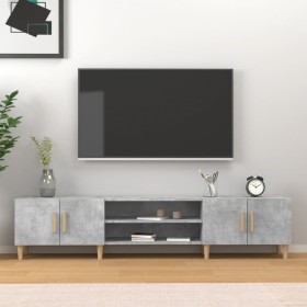 Mueble de TV madera contrachapada gris hormigón 180x31,5x40 cm en Muebles TV | Comprar online en Foru.es