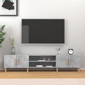 Mueble de TV madera contrachapada gris hormigón 180x31,5x40 cm en Muebles TV | Comprar online en Foru.es